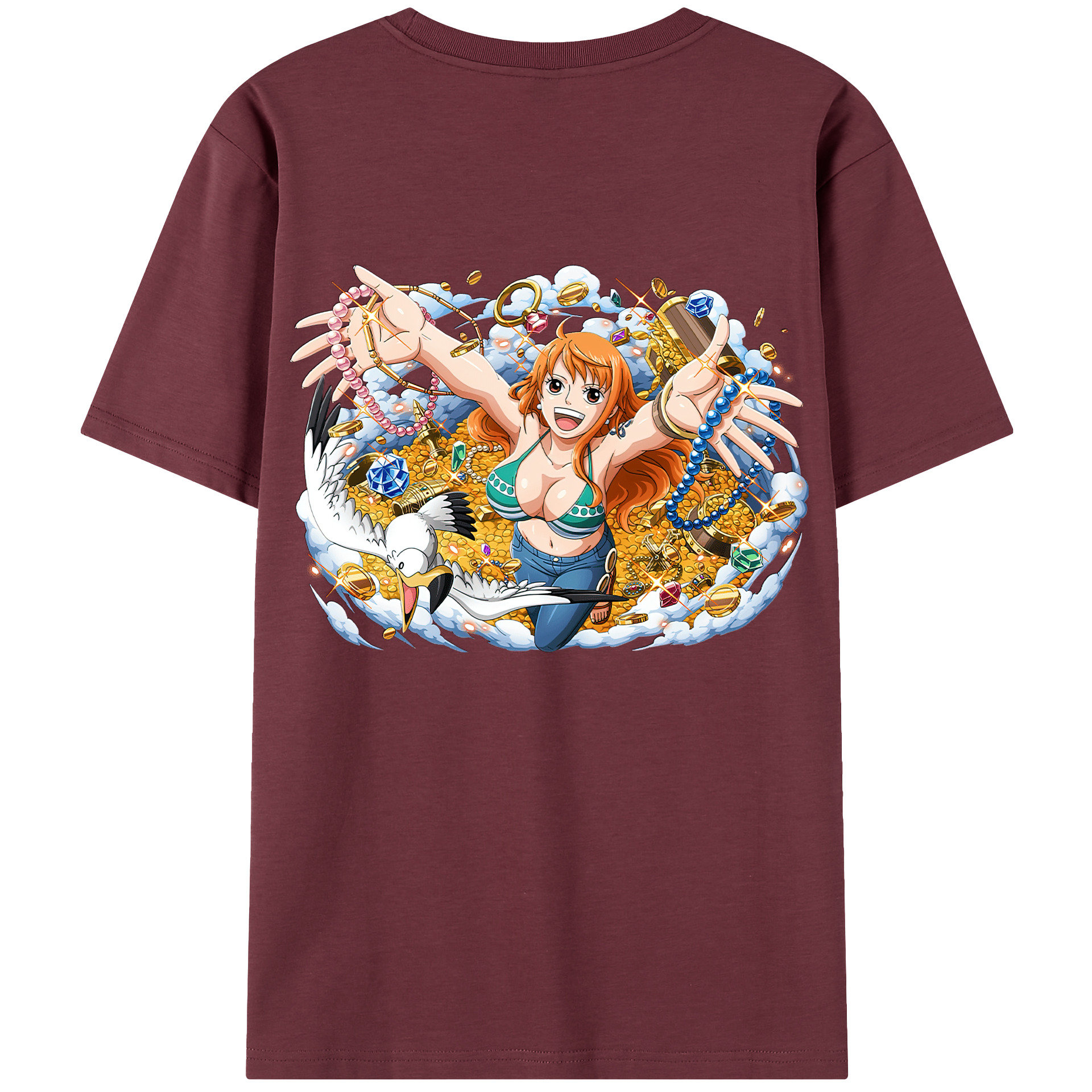 ワンピース ナミ ONE PIECE Nami 綿100％半袖Tシャツ（背面プリント）
